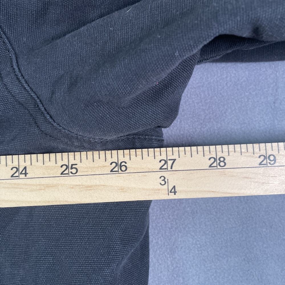 Dickies Work Jacket Mens 2XL Black Canvas Flannel Lined Snap Button Workwear - Picture 7 of 11